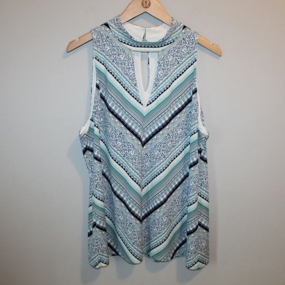 WHBM Sleeveless Printed Choker Top HW7807 - Picture 2 of 9